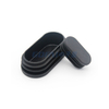 Haltbarer ovaler Kunststoff Plug Glide Einsatz schwarze Endkappe für Stühle und Möbel Metallrohre