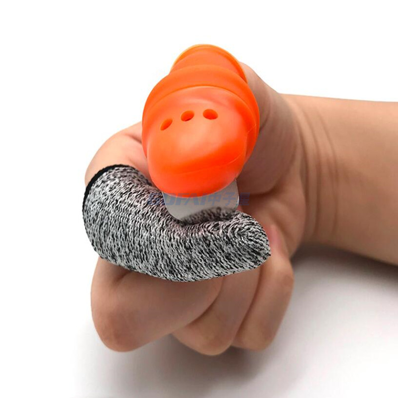 Konkurrenzfähiger Preis Stufe 5 Schnittschutz-HPPE-Fingerlinge Schnittfeste Fingermanschetten Fingerspitze