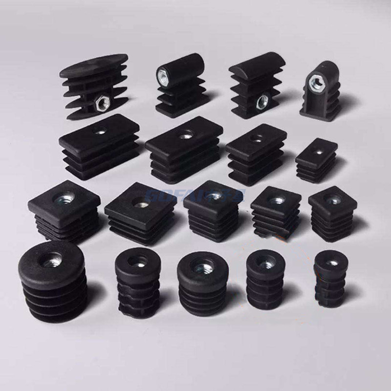 Benutzerdefinierte hochwertige Möbelstuhl Filz Basis schwarz runde Plastikrohrendkappe