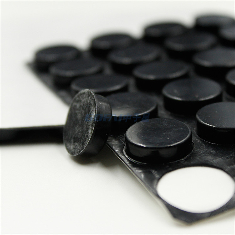 Kleine runde klebrige Silikon -Gummi -Fußpolster mit 3M -Kleber auf der Rückseite